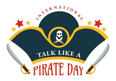 International Talk Like A Pirate Day Vector Illustration with Cute ...