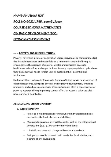 Ecooooo - notes - NAME-ANUSHKA ROY ROLL NO-2022/1748 , sem-5 ,3year ...