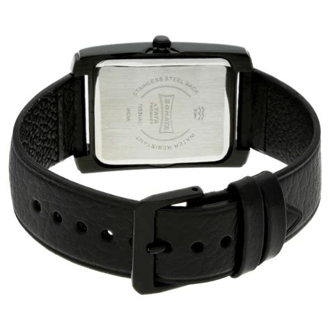 Buy Online Sonata Quartz Analog Black Dial Leather Strap Watch for Men ...