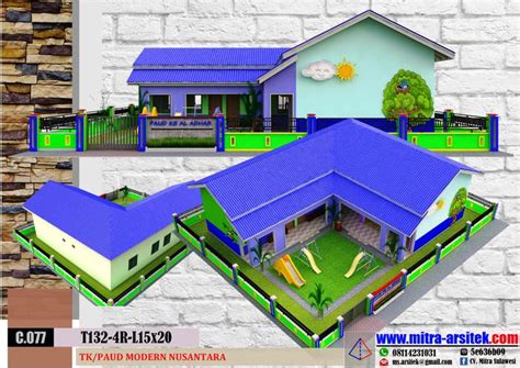 Jual Paket Desain TK PAUD Nusantara Modern Terbaru Gambar Kerja Lengkap ...
