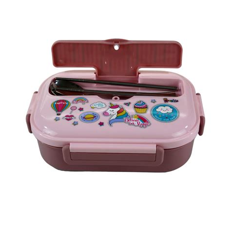 Smily kiddos Stainless Steel Dream Land Theme Lunch Box - Light Pink3 ...