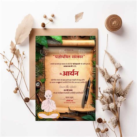 Yagnopavit sanskar invitation card | Sacred Thread Ceremony Invite in ...
