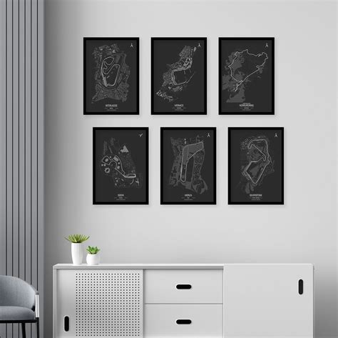 Formula 1 Circuits Wall Posters Pack of 6 A4 size – Stickerly