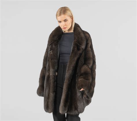 Dark Sable Fur Jacket - 100% Real Fur Coats - Haute Acorn