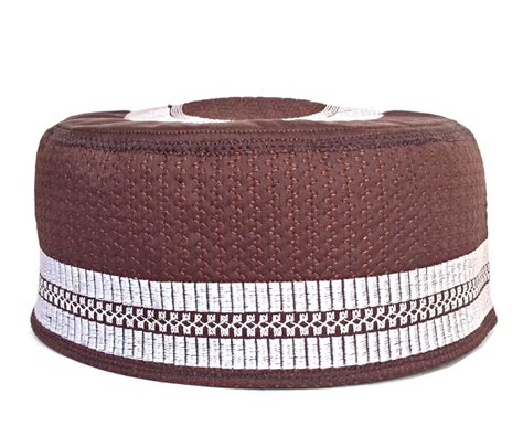 Buy Men's Kufi Koofi Prayer Cap Eid Namaz Topi Skull Cap Beanie, Brown ...