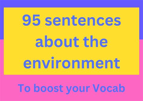 95 sentences about the environment to boost your Vocab