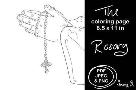 Praying Hands With Rosary Art