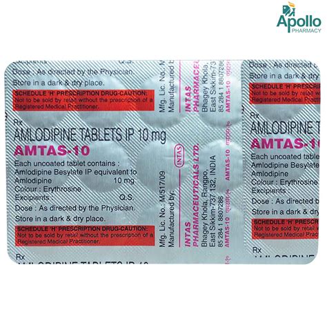 Amtas-10 Tablet 15's Price, Uses, Side Effects, Composition - Apollo ...