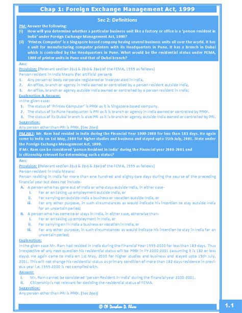 FEMA 1999 - Comprehensive Study on Foreign Exchange Management Act ...