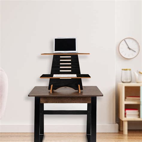 Kawachi 9 Step Height Adjustable Laptop Standing Desk Riser Ergonomic ...