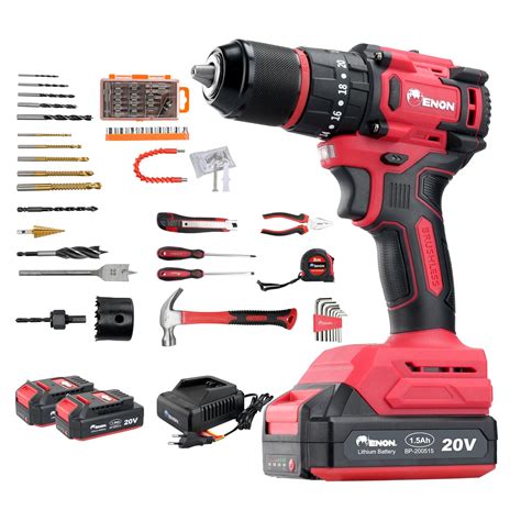 ENON Cordless Impact Drill 20V|1450 Rpm|Powerfull Brushless Motor|45Nm ...