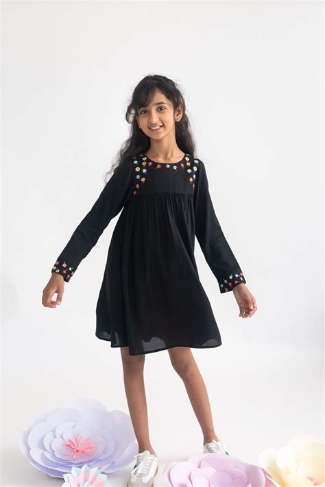 Mini Ebony Fleur Dress – A Little Fable