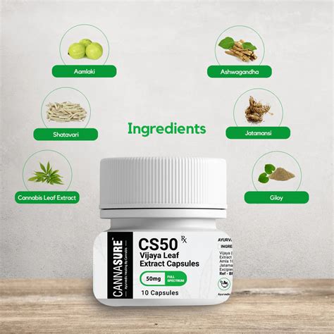 Cannasure CS50 Cannabis Extract Capsule - Full Spectrum with THC + CBD ...
