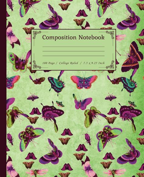 Buy Cuaderno de Composición Mariposa Antiguo - Cuaderno de lectura ...