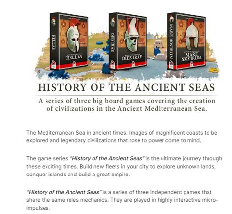 History of the Ancient Seas -Kickstarter Bundle: Hellas, Dies Irae, Mare Nostrum - Giga-Bites ...