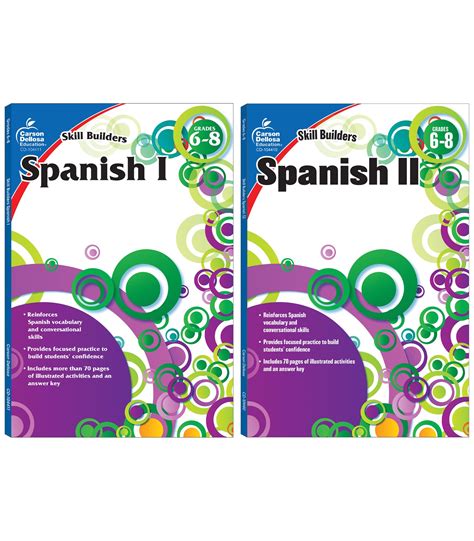 Carson Dellosa Skill Builders Grades 6-8 Spanish Workbook Set, Spanish ...