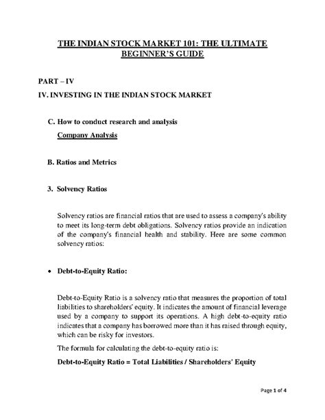 Indian Stock Market Part IV-C-Liquidity Ratios - THE INDIAN STOCK ...
