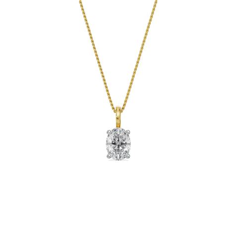 Shop Solitaire Oval Lab Grown Diamond Pendant Online by Emori!
