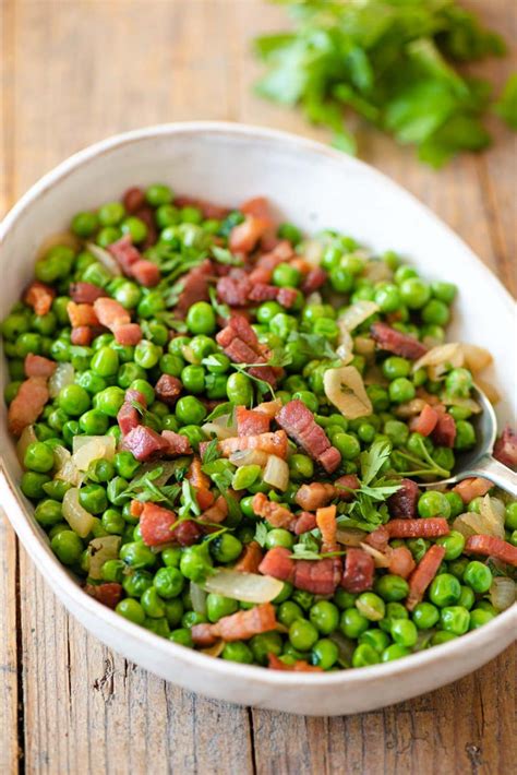 Peas and Pancetta - Easy Italian Side Dish - Inside The Rustic Kitchen