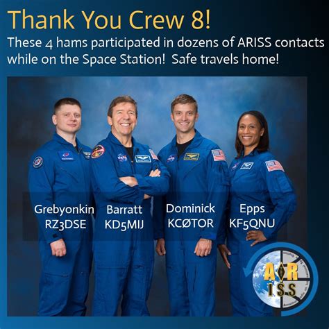 Crew 8 is on the way home and we owe them a deep thank you for all the ...