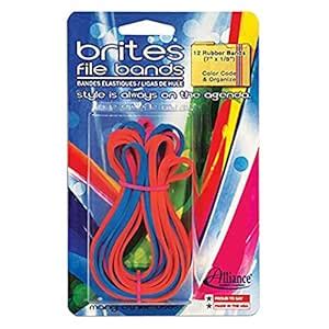 Alliance Rubber 07750 Non-Latex Brites File Bands, Colored Elastic ...