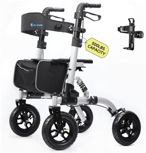 Amazon.com: Heavy Duty Wide Walkers for Seniors with Seat, All Terrain ...