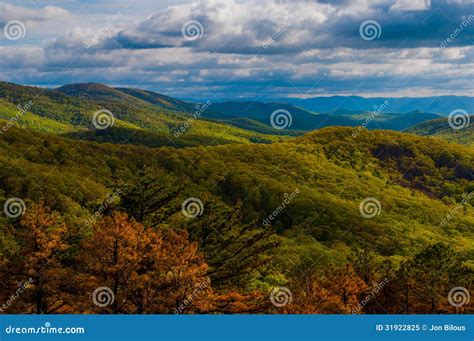Evening View of the Appalachian Mountains in Shenandoah National Park ...