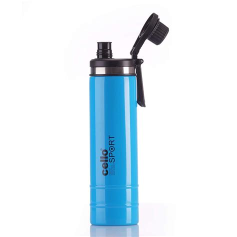 Cello Bold Stainless Steel Water Bottle (Multicolour, 800 Ml), Set of 1 ...