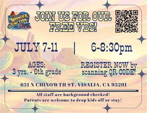 FREE VBS - Wonder Junction! , FLMBC Visalia, 8 July 2025 | AllEvents