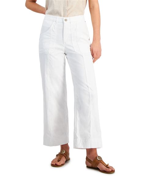 Tommy Hilfiger Women's Wide-Leg Pants - Macy's | White linen pants ...
