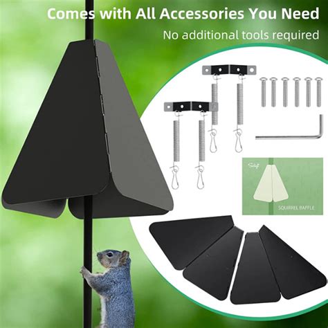 Washranp Squirrel Baffle,Black Plastic/Metal Bird Feeder Station ...