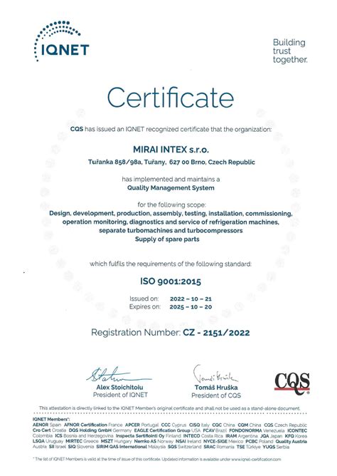MIRAI Intex is proud and happy to announce that it has received ISO ...