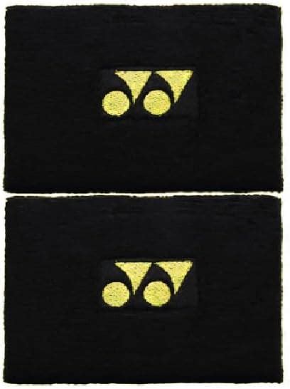 YONEX WRISTBAND WBD-Y024-11488-WB5-SR-BLACK/GOLD Set of 2 : Amazon.in ...