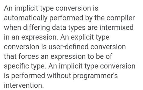 difference between explicit data type conversion and implicit data type ...