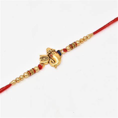 Divine Lord Ganesha Rakhi with Roli Chaval and Rakshabandhan Gift Card ...