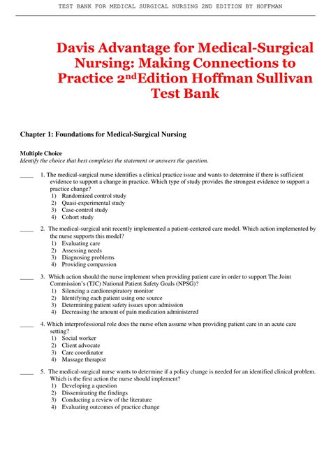 Davis Advantage for Medical-Surgical Nursing: Making Connections to ...