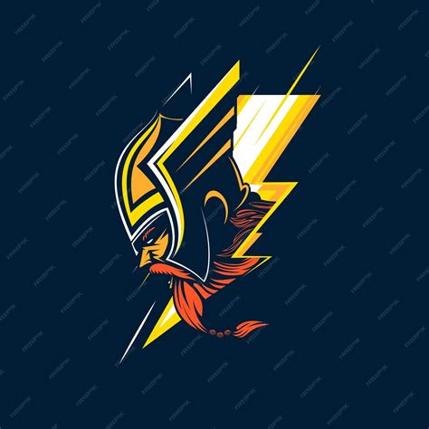 Premium Vector | Thor head logo the norse god of thunder