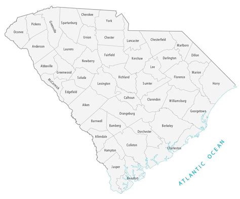 South Carolina County Map - GIS Geography
