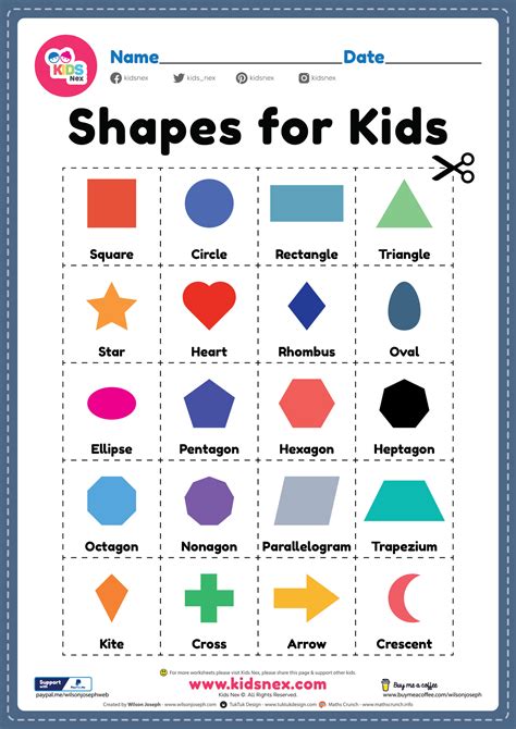 Free Printable Shapes for Preschool Kids - Flash Card PDF