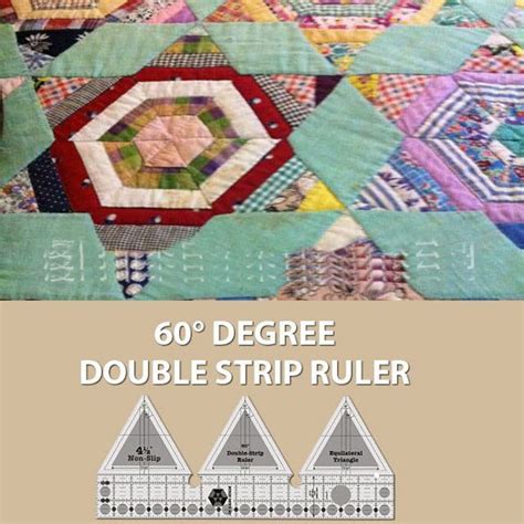 Buy 60 Degree Double Strip Ruler, Double Strip Quilting Ruler, Ruler ...