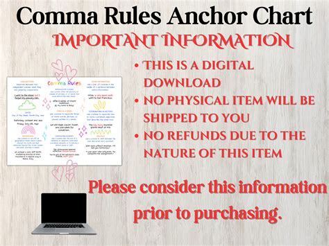 Image result for Basic Comma Rules Chart