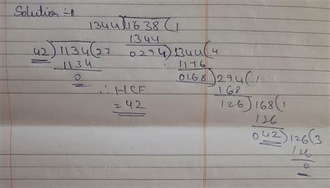 Use division method to find HCF of 1134,1344,1638 - Brainly.in