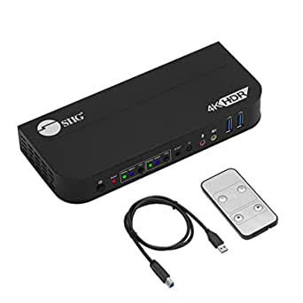 SIIG 2-Port 4K KVM Switch HDMI with Remote Control, 1x HDMI Output, 2X ...