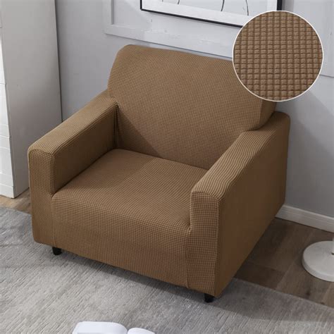 HOKIPO 190 GSM Jacquard Sofa Cover 1 Seater Fully Covered, Brown (AR ...