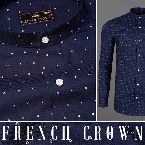 Tangaroa Navy Blue Formal/Casual Prints Premium Cotton Shirt For Men ...