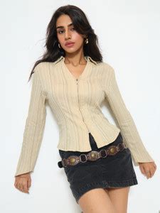 The Souled Store Women Striped Casual Cream Shirt - Buy The Souled ...