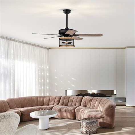 Home Accessories Inc 52-in Matte Black with Front Side Red Oak Back ...