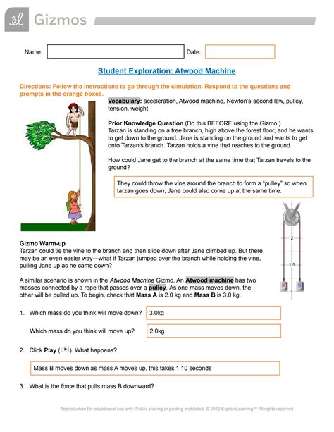 SOLUTION: Atwood machine gizmo physics - Studypool