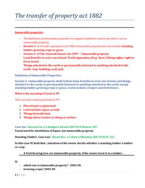 Imp - Easement Act - Question – 1 Define the term ‘Transfer’ of ...