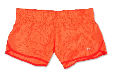 Nike Womens Neon Orange Dri-Fit Mesh Panel Loose Running Shorts, Medium ...